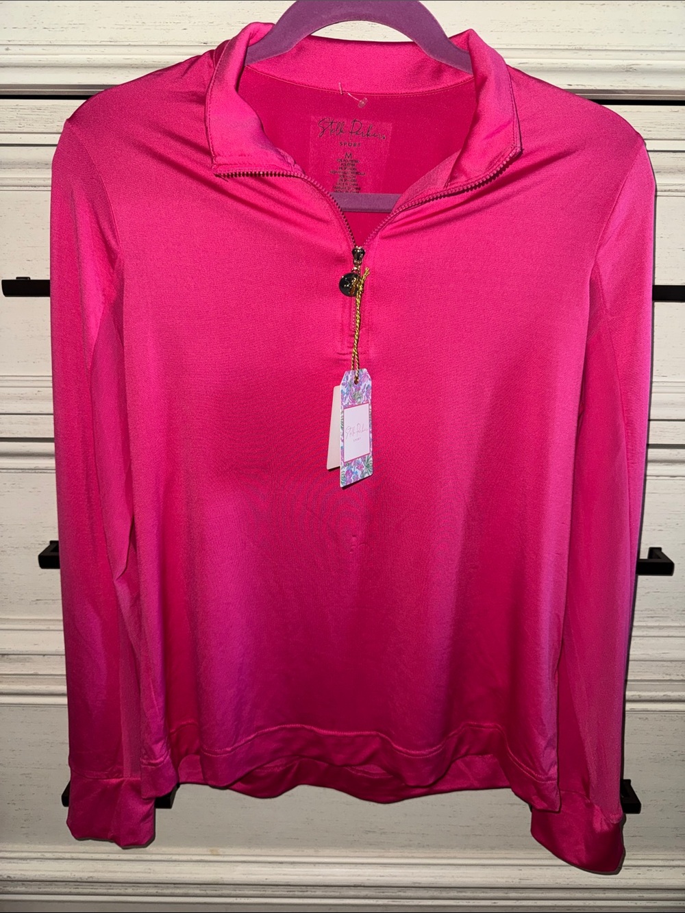 Stella Parker Women’s Hot Pink Quarter-Zip Pullover Top - NWT!